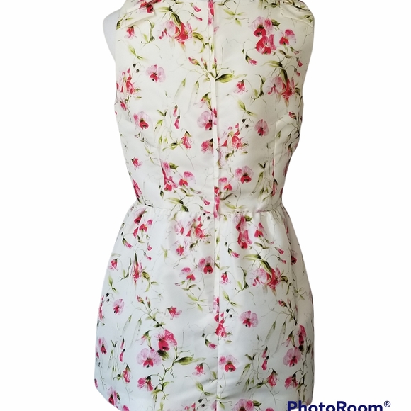 TOP VALENTINO RED Peplum Pink Floral Leaves Zip Back Gathered Sz 8 NWT - Picture 5 of 11